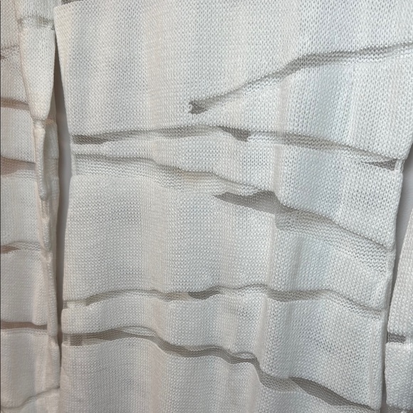 Chic White see through Long Sleeve‎ Crew Neck Sweater Dress NWOT 58" long - Picture 4 of 9